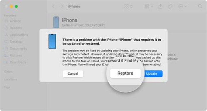 How do I restore my iPhone to factory settings from recovery mode?