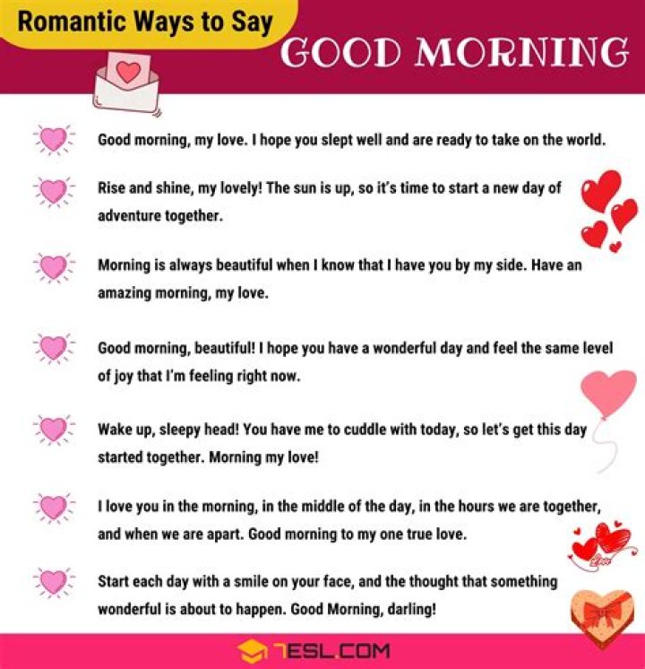 How do you say good morning to someone you love?