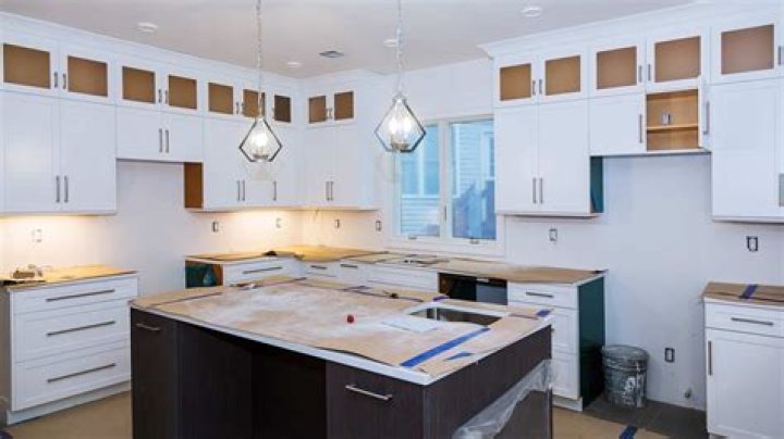 How far from ceiling should cabinets be hung?