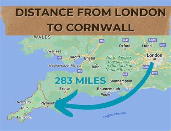 How far is Cornwall from London?