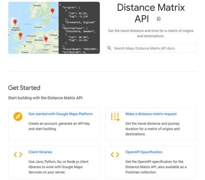Is Google Distance Matrix API free?