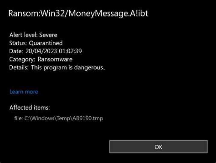 Ransom:Win32/Ruyk.A!ibt