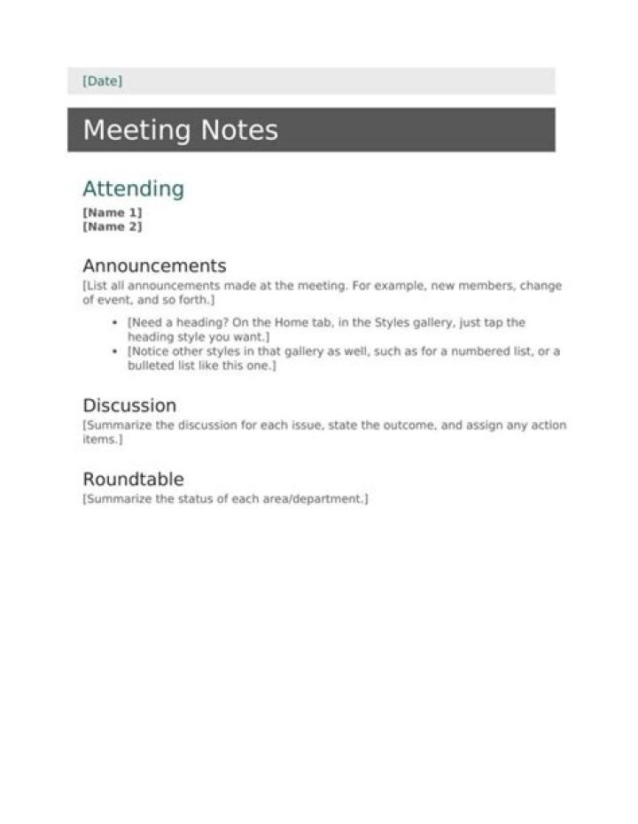 What are meeting notes called?