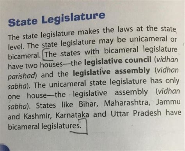 What do you mean by bicameral legislature