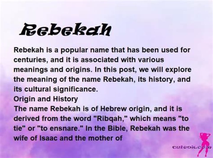 What does Rebekah mean?