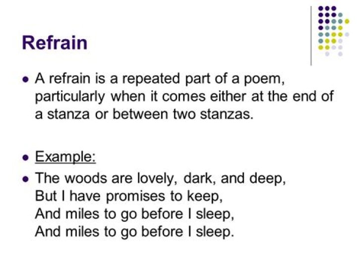 What is refrain with example?