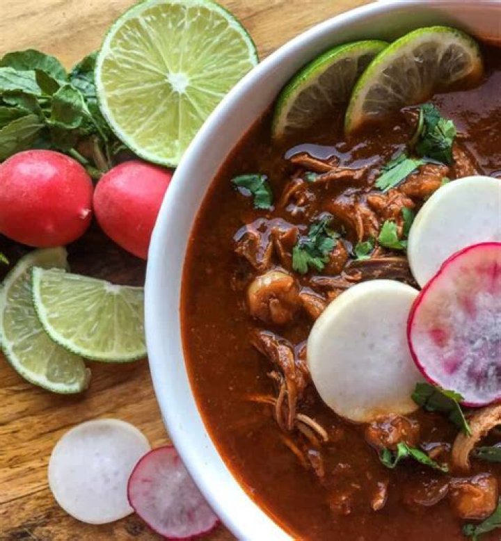 What is the broth of pozole made of?