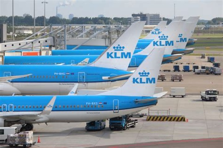 Which terminal does KLM land at Schiphol?