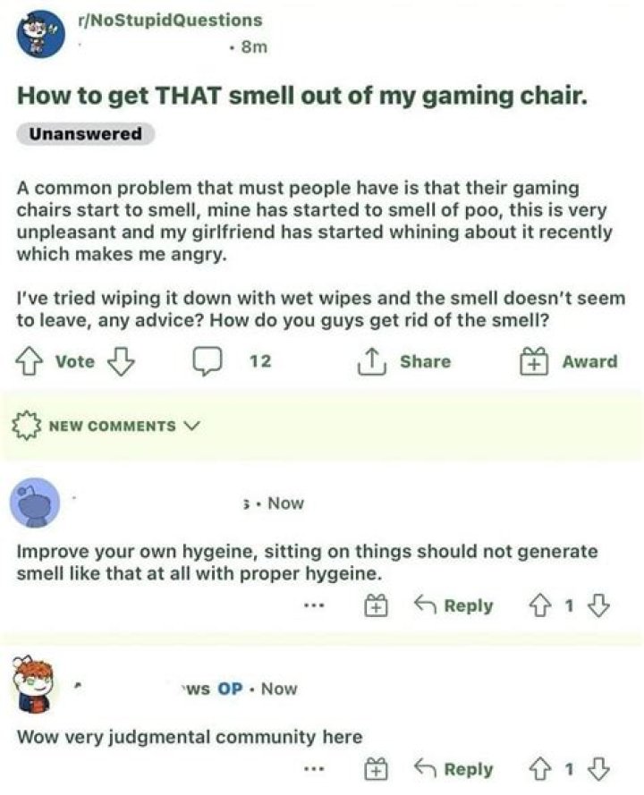 Why does my chair smell like poop